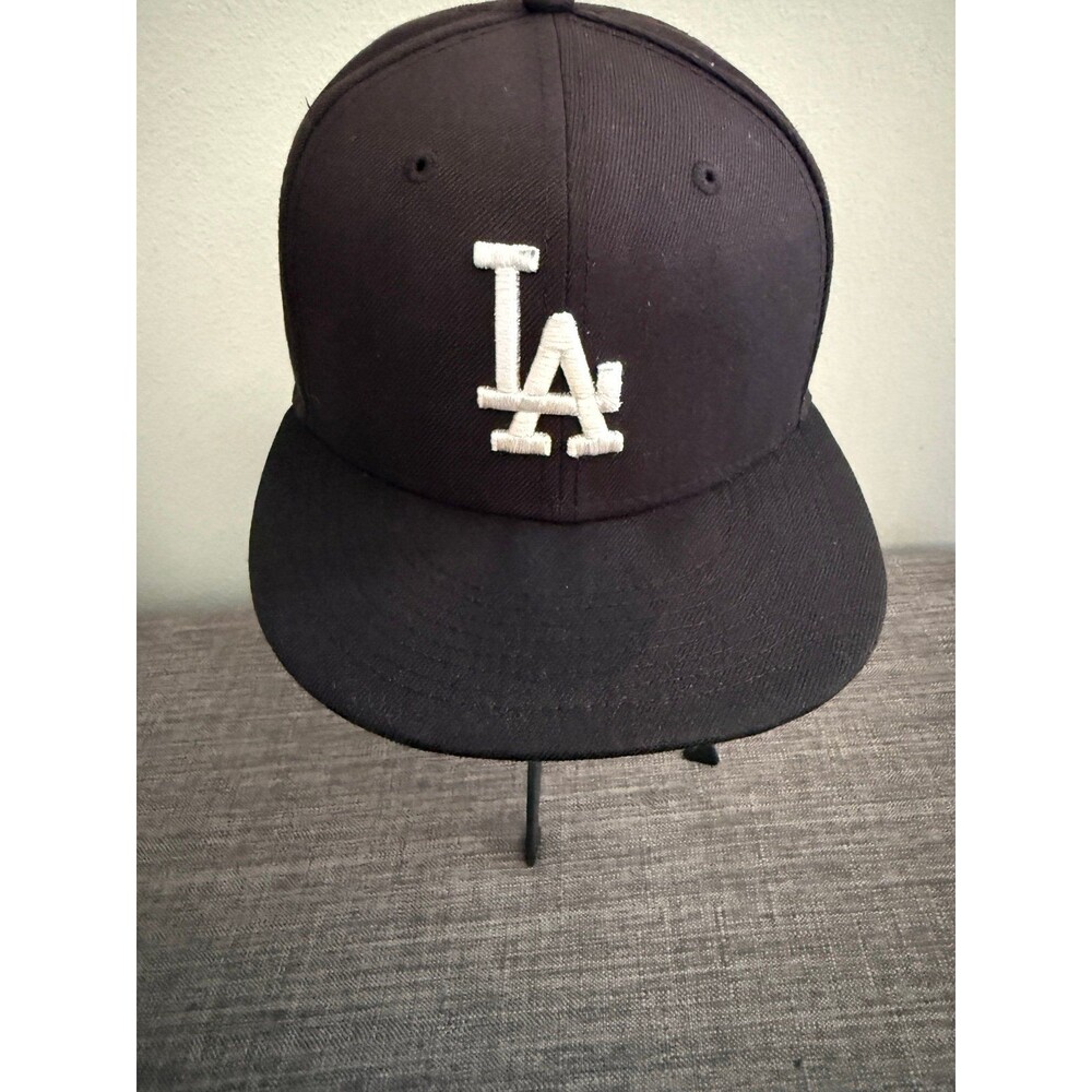 Men’s Los Angeles Dodgers New Era Black 59FIFTY Size 7 3/8 Fitted Hat *Read*